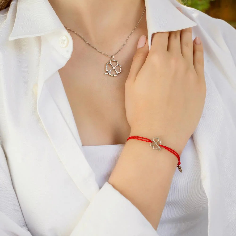 Four-Leaf Clover Bracelet — 925 sterling silver bracelet with meaning, gift-ready by Amorem