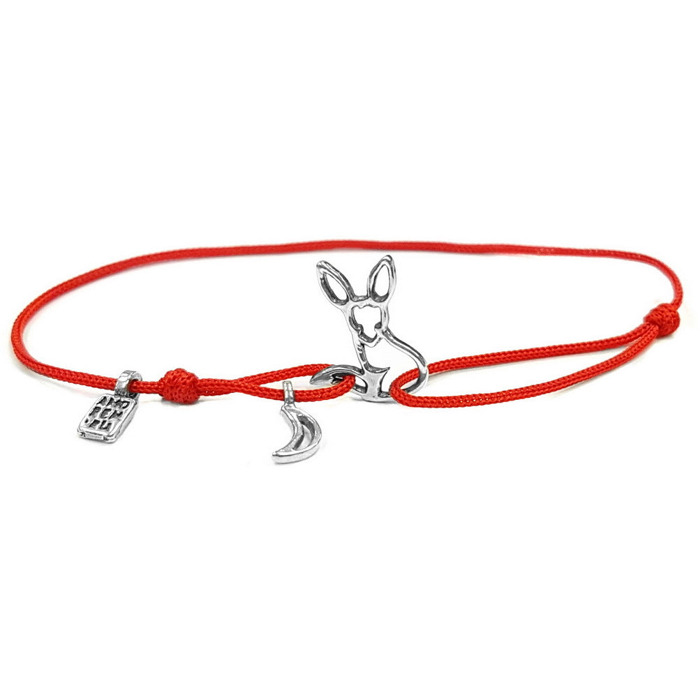 Fox Bracelet, The Little Prince Fox, Le Petit Prince Cord Bracelet, Sterling Silver