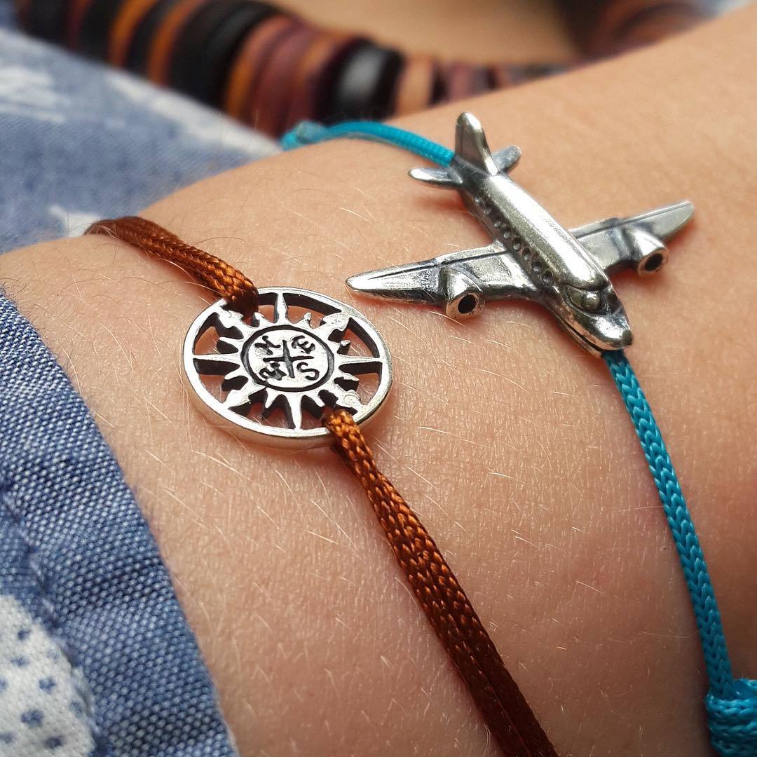 Compass bracelet, sterling silver
