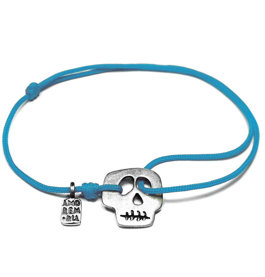 Freddy skull bracelet, sterling silver