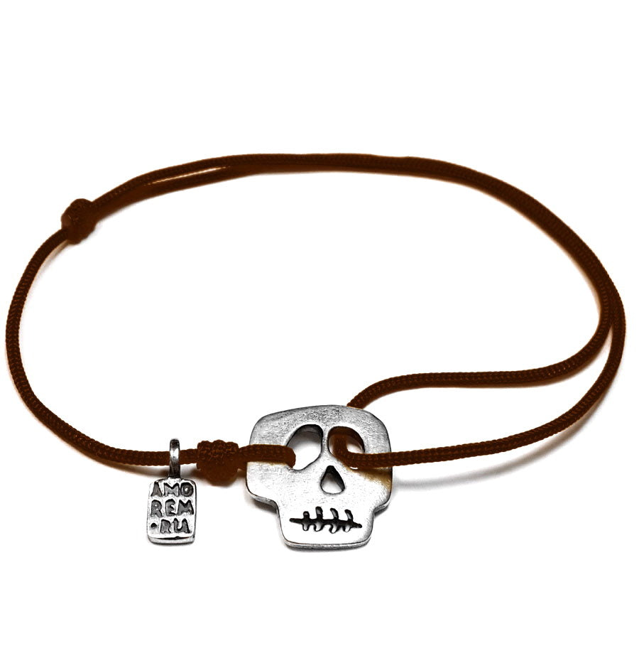 Freddy skull bracelet, sterling silver