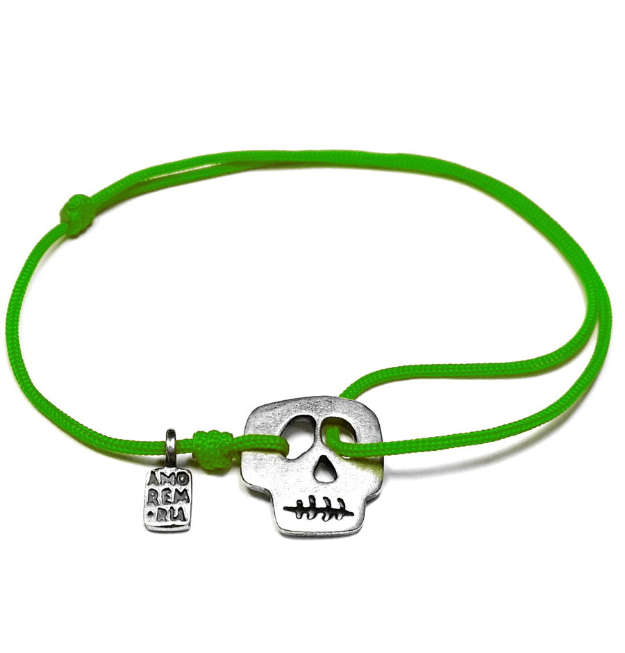 Freddy skull bracelet, sterling silver