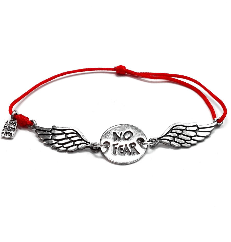 No fear wings bracelet, bracelet for men, for women, sterling silver