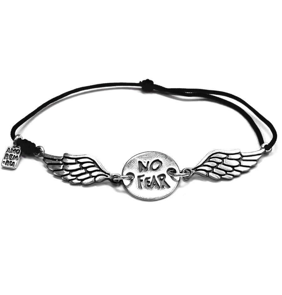 No fear wings bracelet, bracelet for men, for women, sterling silver