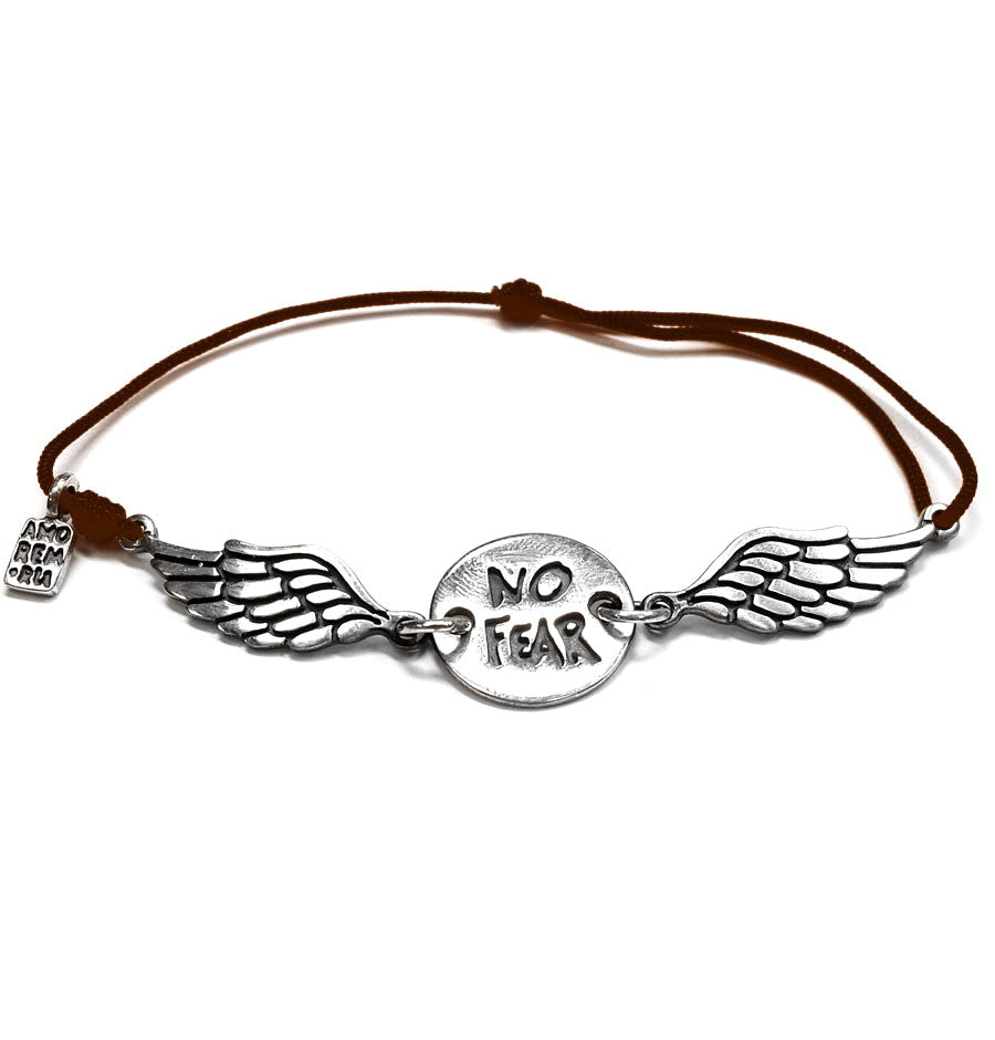 No fear wings bracelet, bracelet for men, for women, sterling silver