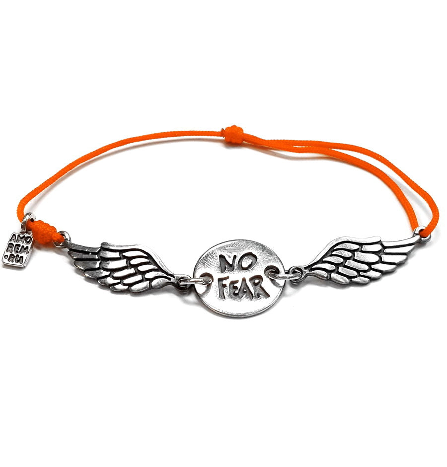 No fear wings bracelet, bracelet for men, for women, sterling silver