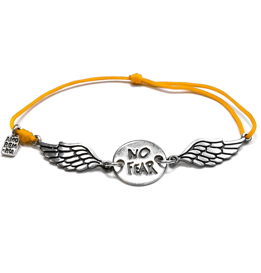 No fear wings bracelet, bracelet for men, for women, sterling silver