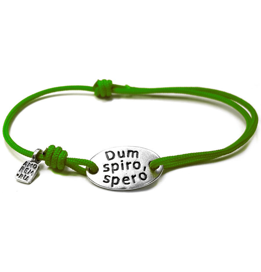 Dum spirо spero / While I breathe, I hope bracelet, sterling silver