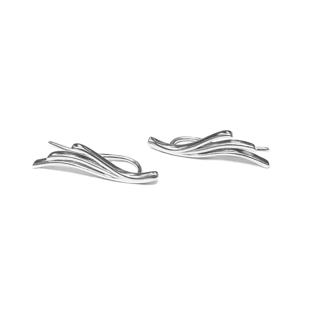 Twig Pin Earrings, sterling silver