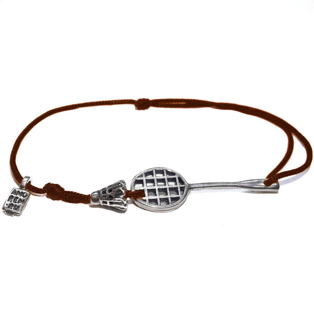 Badminton bracelet, sterling silver
