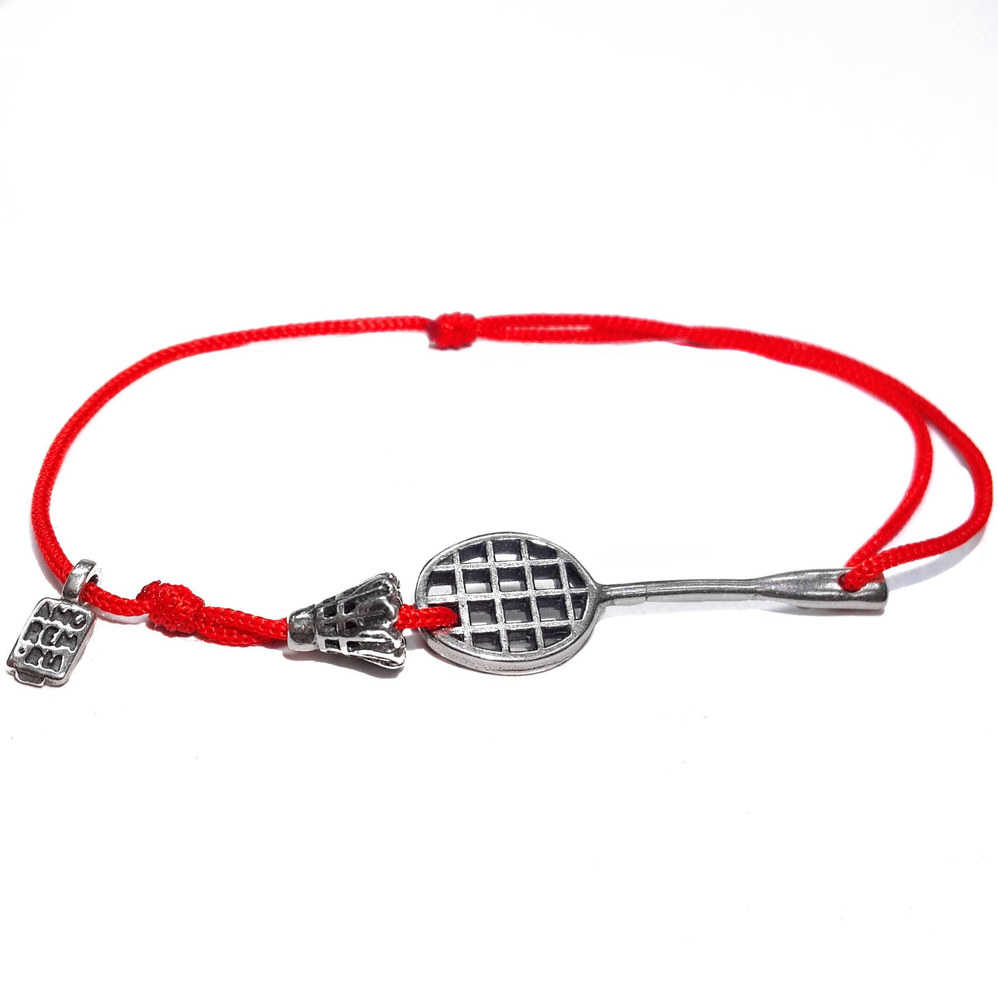 Badminton bracelet, sterling silver