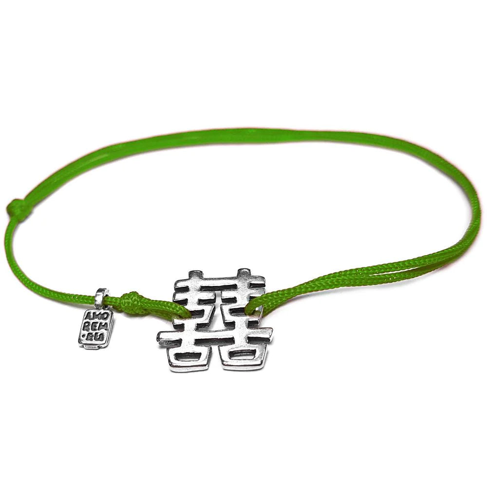 Bracelet Double Luck Double Happiness  - Feng Shui hieroglyph, silver 925
