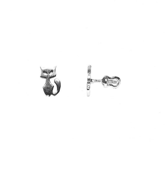 Cat Puset Earring (large), sterling silver