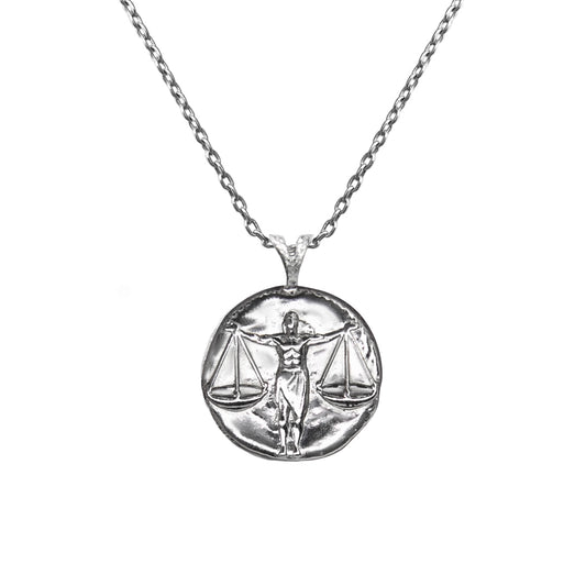 Pendant, Zodiac sign Libra  on a chain, sterling  silver
