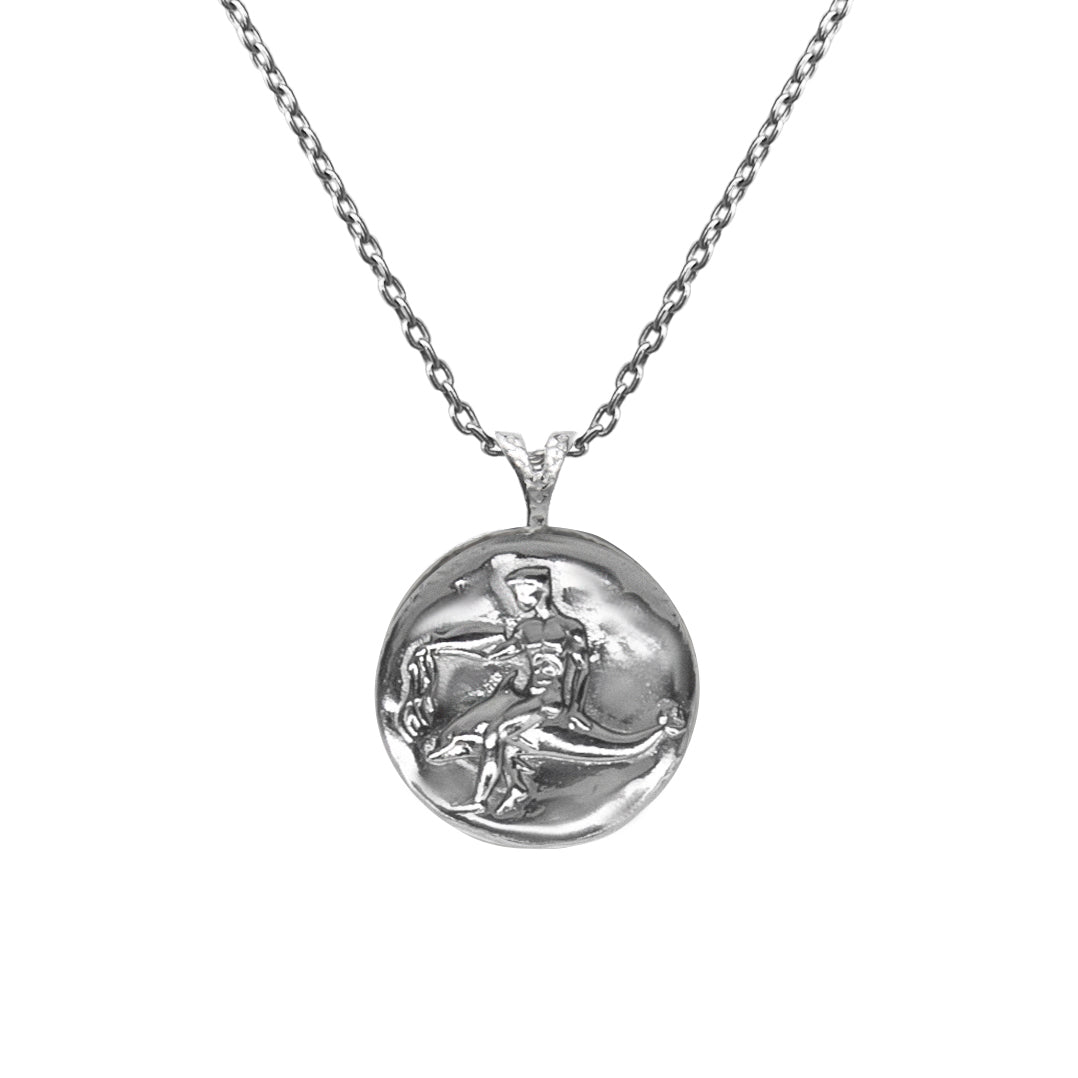 Pendant, Zodiac sign Aquarius on a chain, sterling  silver