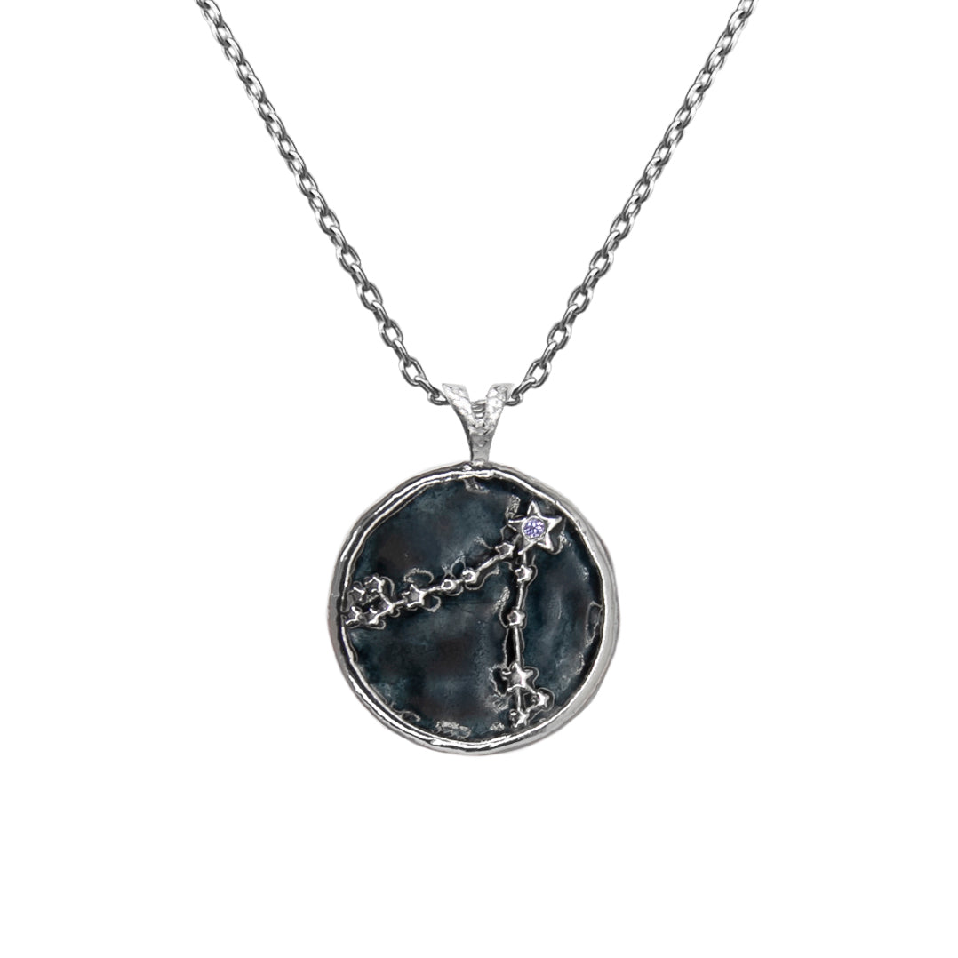 Pendant, Zodiac sign Pisces on a chain, sterling  silver