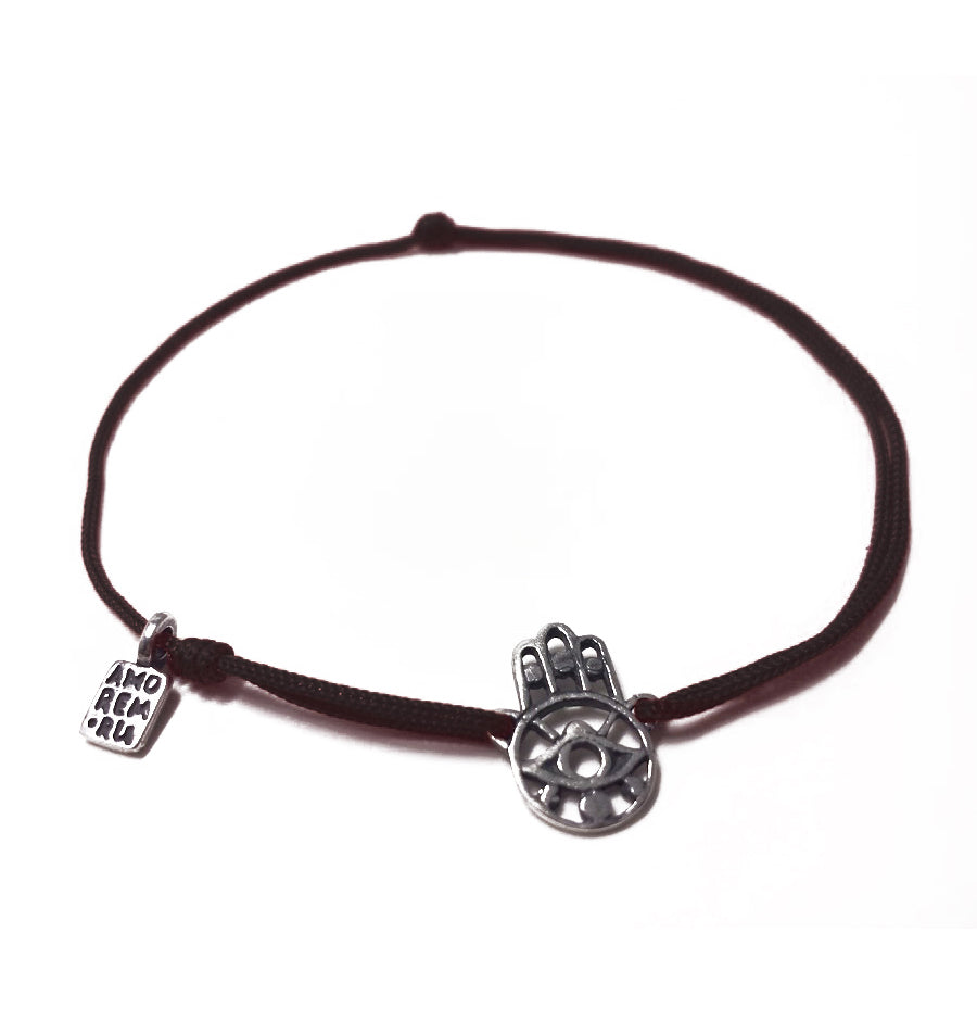 Hamsa bracelet, sterling silver