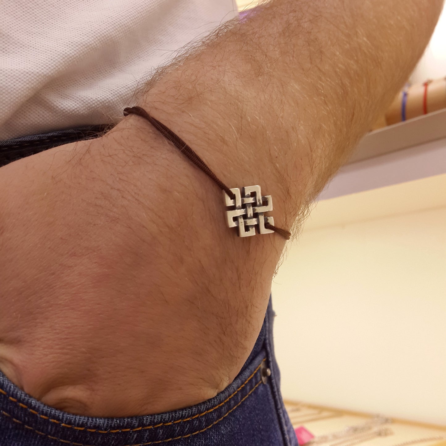 Endless Knot Bracelet, sterling silver