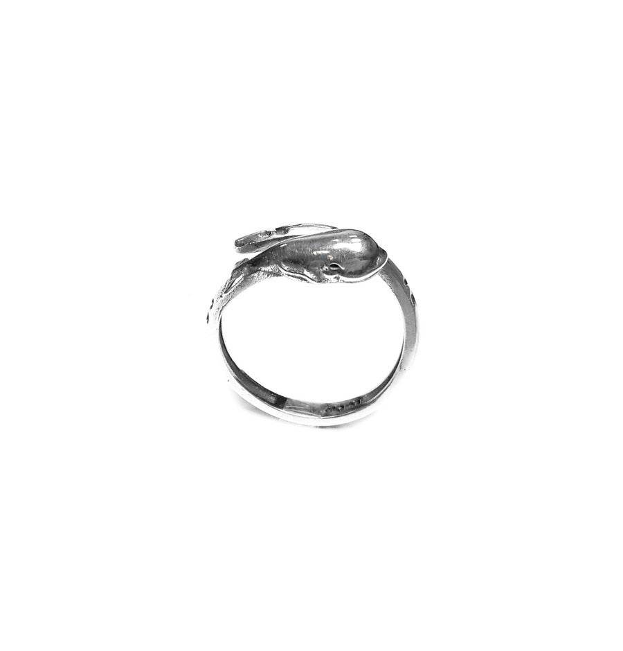 Whale Totem Ring, sterling silver