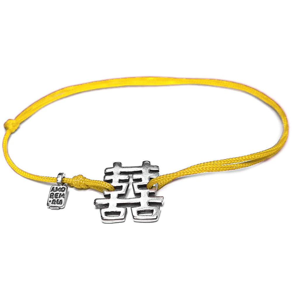 Bracelet Double Luck Double Happiness  - Feng Shui hieroglyph, silver 925