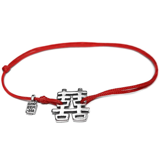 Bracelet Double Luck Double Happiness  - Feng Shui hieroglyph, silver 925