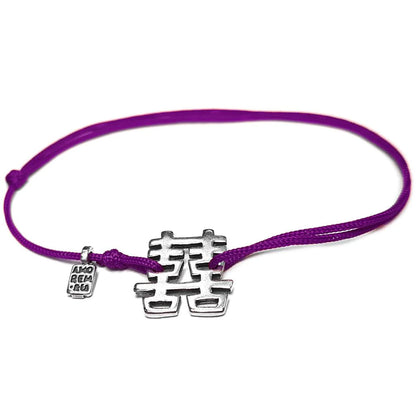 Bracelet Double Luck Double Happiness  - Feng Shui hieroglyph, silver 925