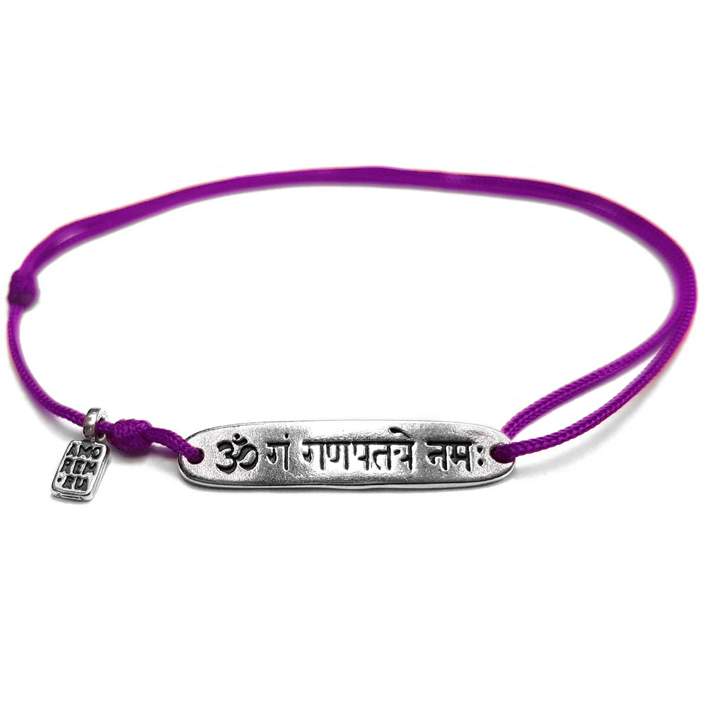 Ganesha Mantra Bracelet, Silver 925