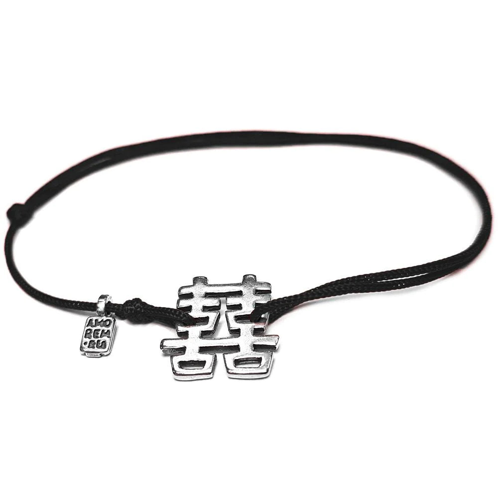 Bracelet Double Luck Double Happiness  - Feng Shui hieroglyph, silver 925