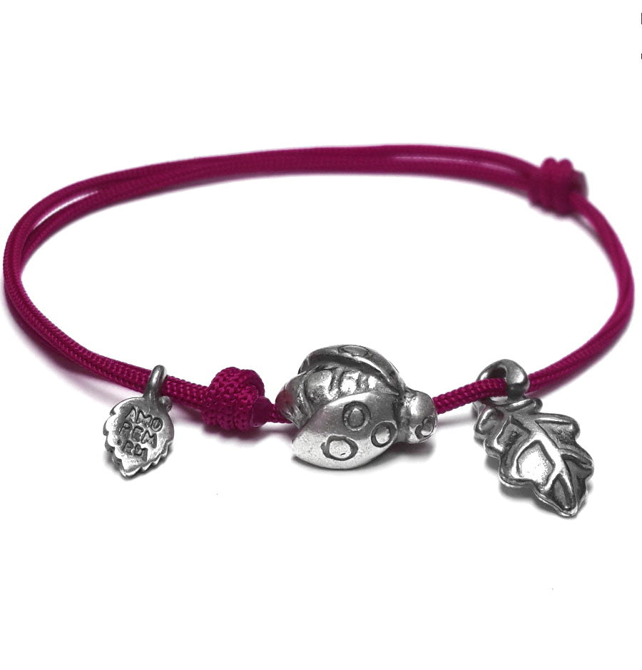 Ladybug bracelet, sterling silver