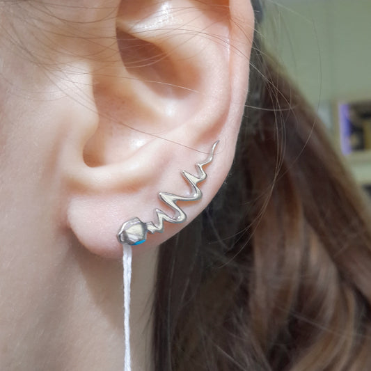 Zigzags earrings, sterling silver