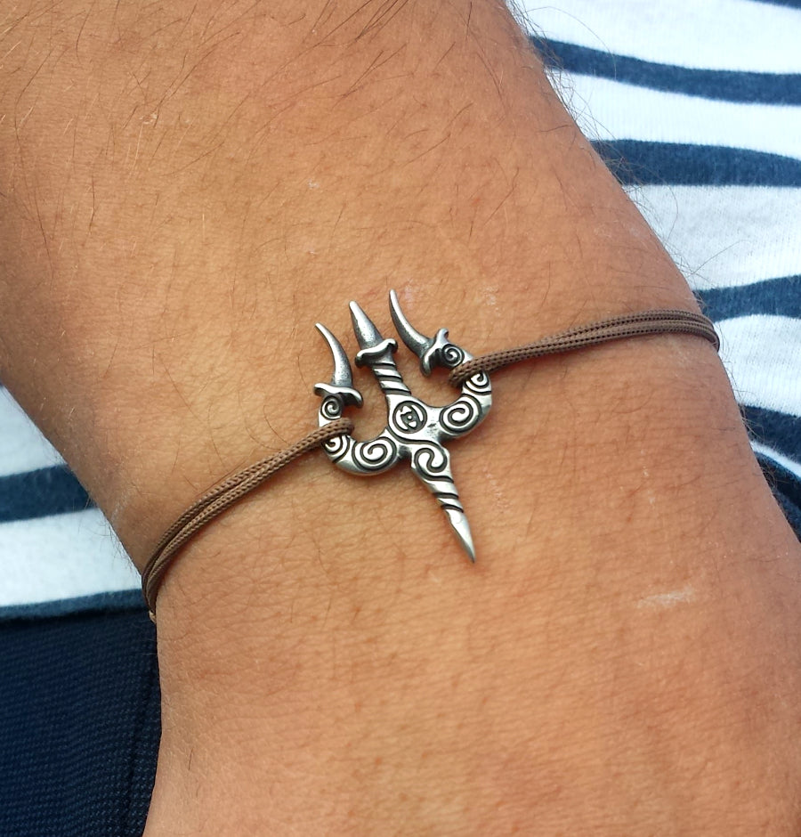 Trishul Bracelet, sterling silver