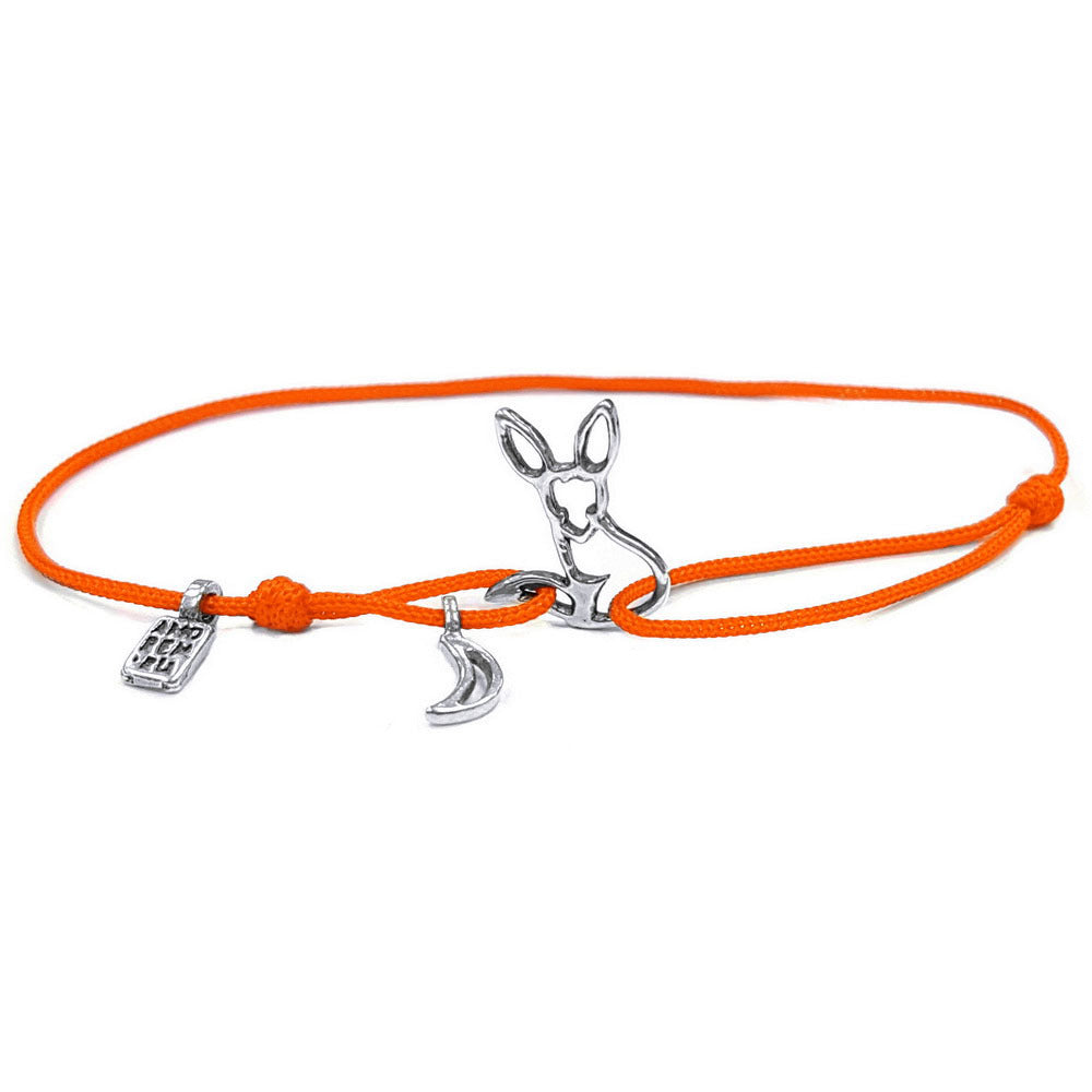 Fox Bracelet, The Little Prince Fox, Le Petit Prince Cord Bracelet, Sterling Silver