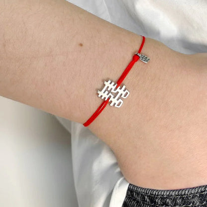 Bracelet Double Luck Double Happiness  - Feng Shui hieroglyph, silver 925
